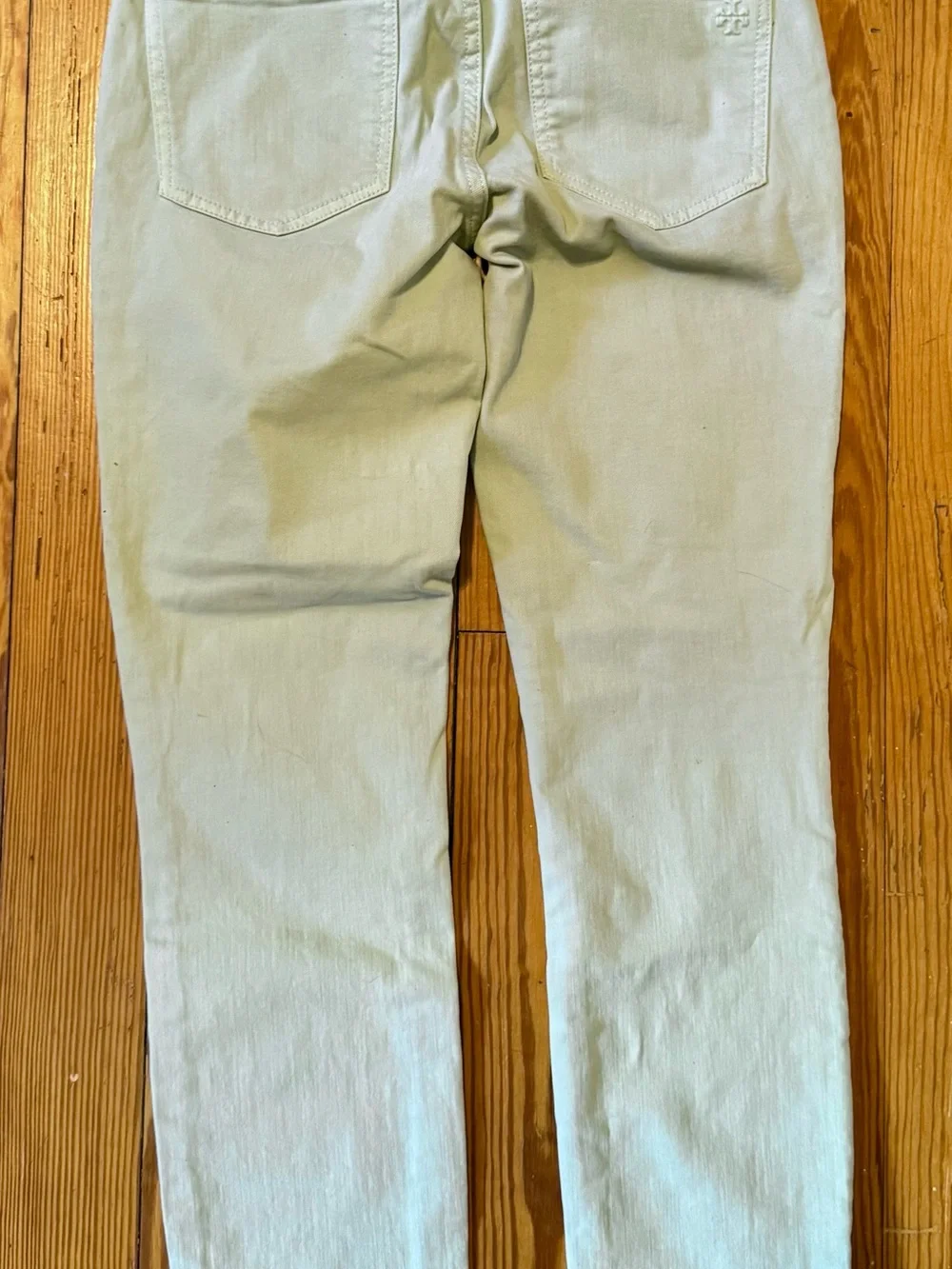 Tory Burch Mint Green Cropped Skinny Jeans